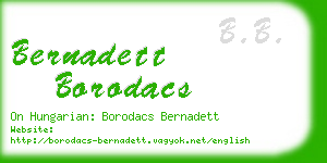 bernadett borodacs business card